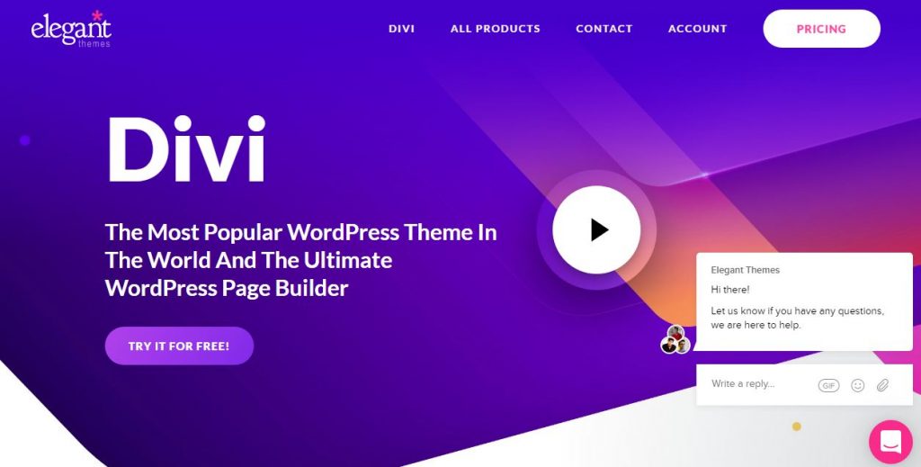 Divi - mẫu website giới thiệu công ty