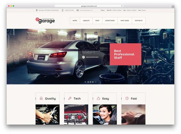 Mẫu website kinh doanh ô tô garage
