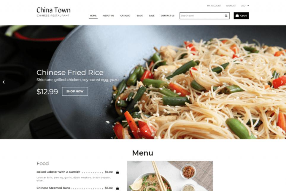 giao diện mẫu thiết kế website khách sạn - nhà hàng China Town – Sushi Restaurant Shopify