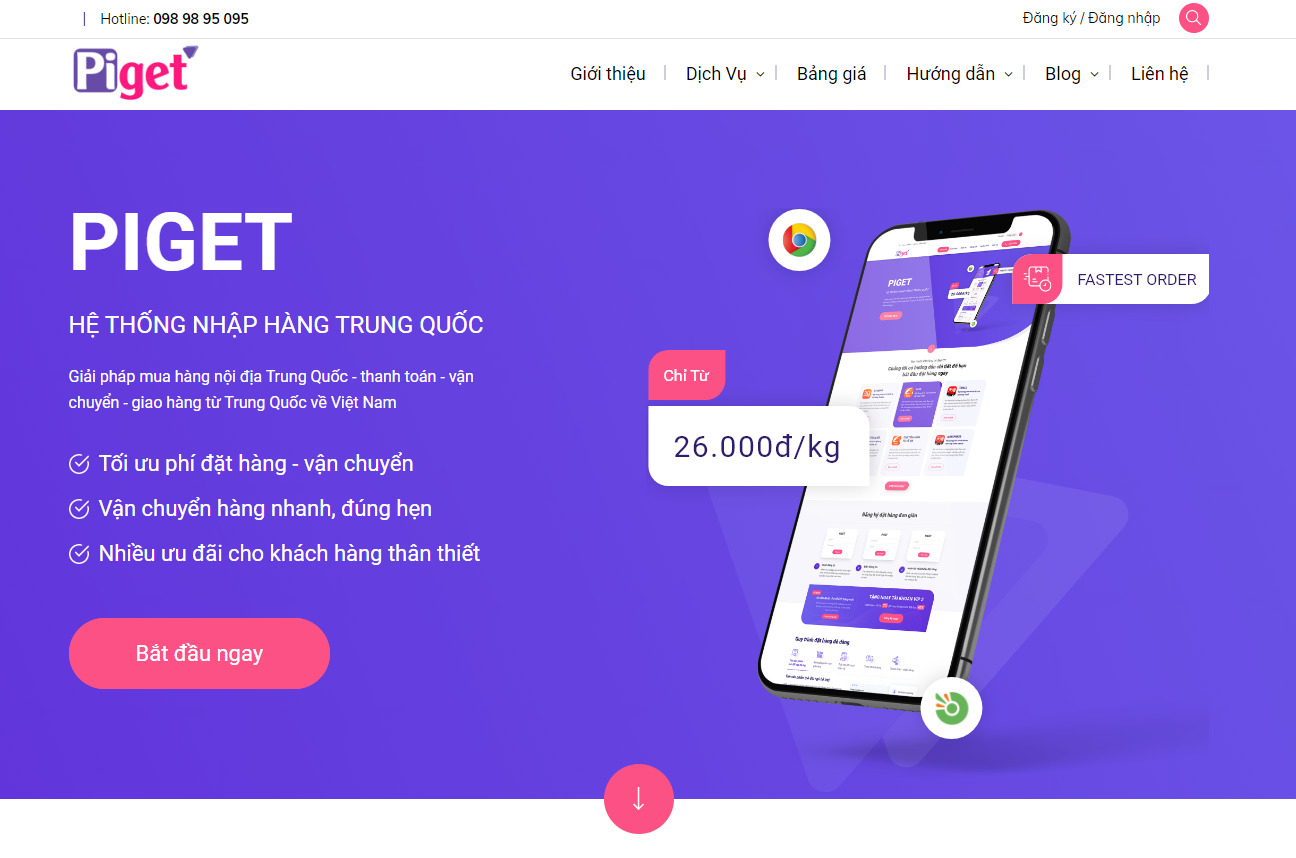 App mua hàng Quảng Châu Piget