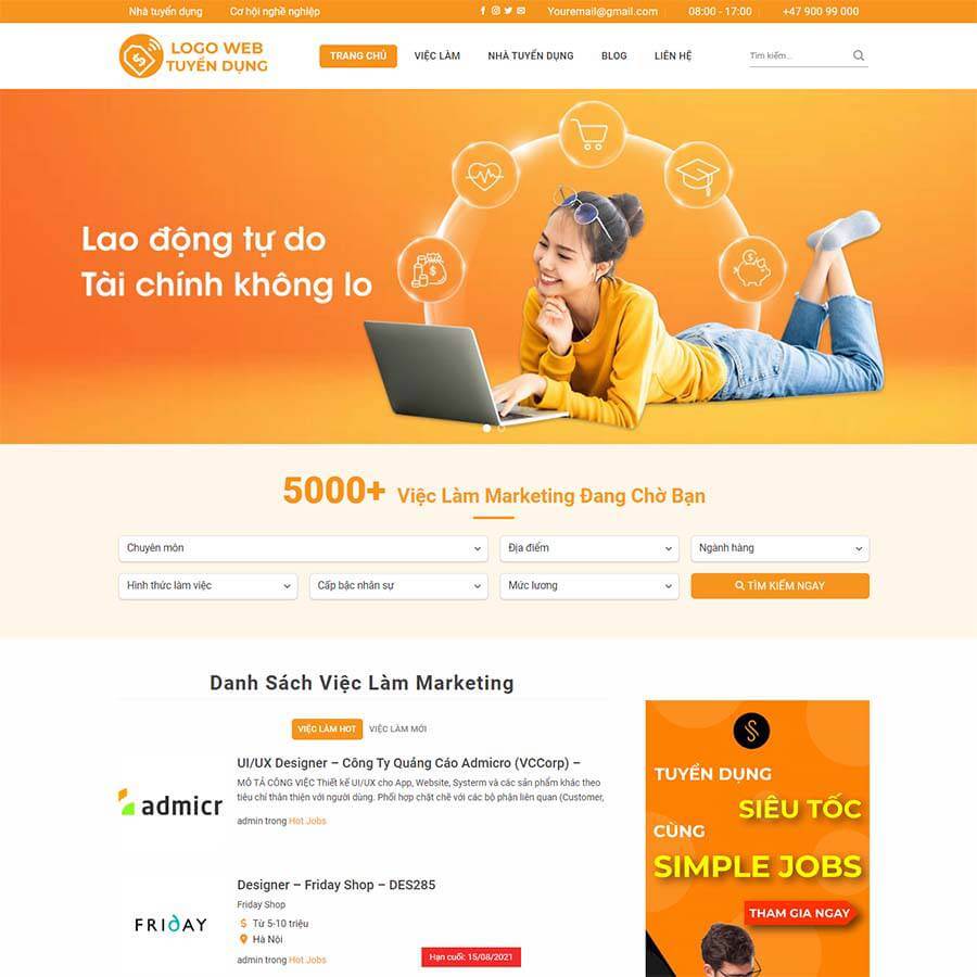 Thiết kế web tin việc làm