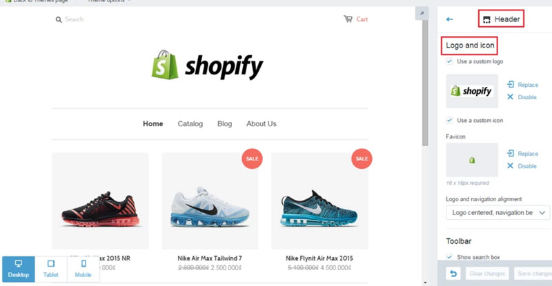 Cái đặt giao diện web trên shopify