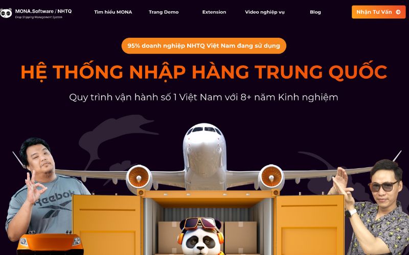 Thiết kế web nhập hàng tại mona media