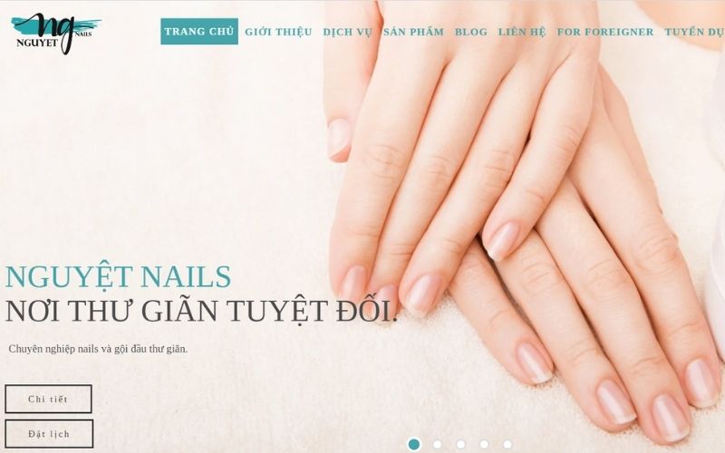 mẫu web tiệm nail Nguyệt nails