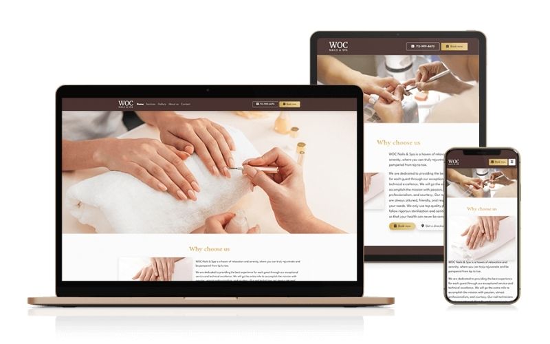 website cho tiệm nail tương thích đa nền tảng