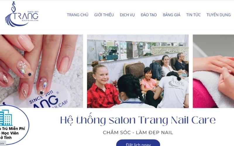 website cho tiệm nail Trang nail care